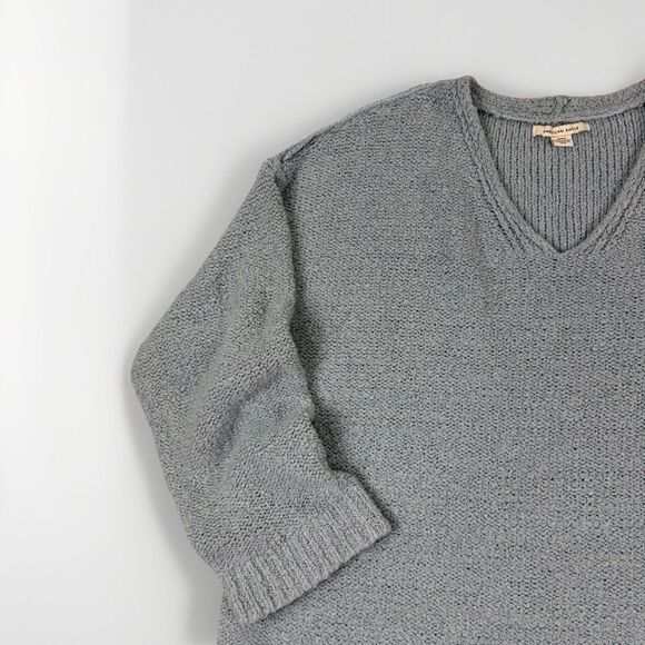 American Eagle Oversize Slouchy Sweater V Neck Sz S Boyfriend Fit Light Blue - Picture 3 of 9